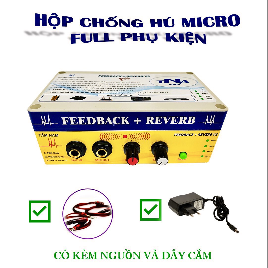 (NEW) Bo Mạch Chống Hú Micro Có Reverb V3 Cho Mixer - Amply karaoke - Vang Số | Tâm Nam