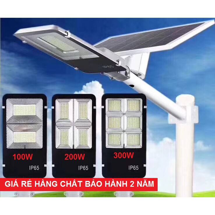 Đèn đường 200w led năng lượng mặt trời tấm pin rời vỏ đúc nguyên khối