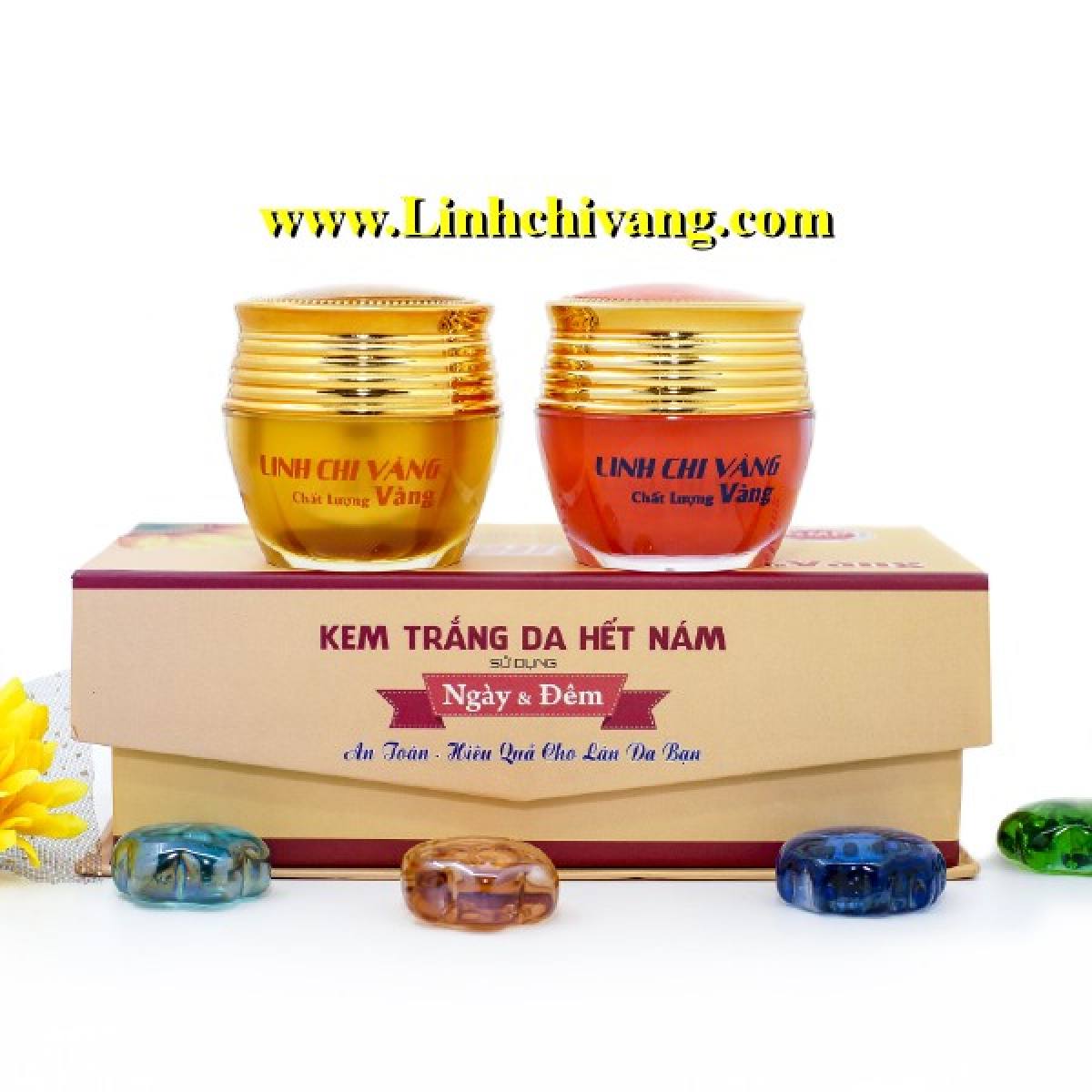 [Hcm]Bộ Đôi Trị Nám Trắng Da Linh Chi Vàng