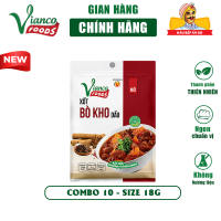 Combo 10 gói xốt dầu nấu Bò Kho Vianco gói 18g gia vị nêm sẵn chuẩn vị Gia Vị Việt Ấn gia vị Vianco