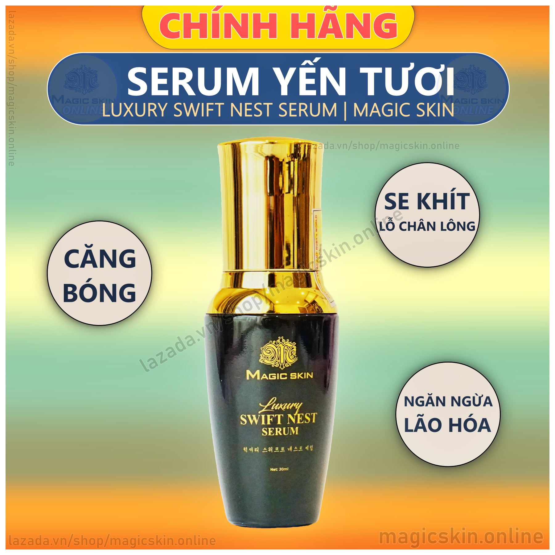Serum Yến Magic Skin 👍 Căng Bóng Dưỡng Trắng Dưỡng Ẩm Ngăn Ngừa Lão Hóa ✔ CHÍNH HÃNG