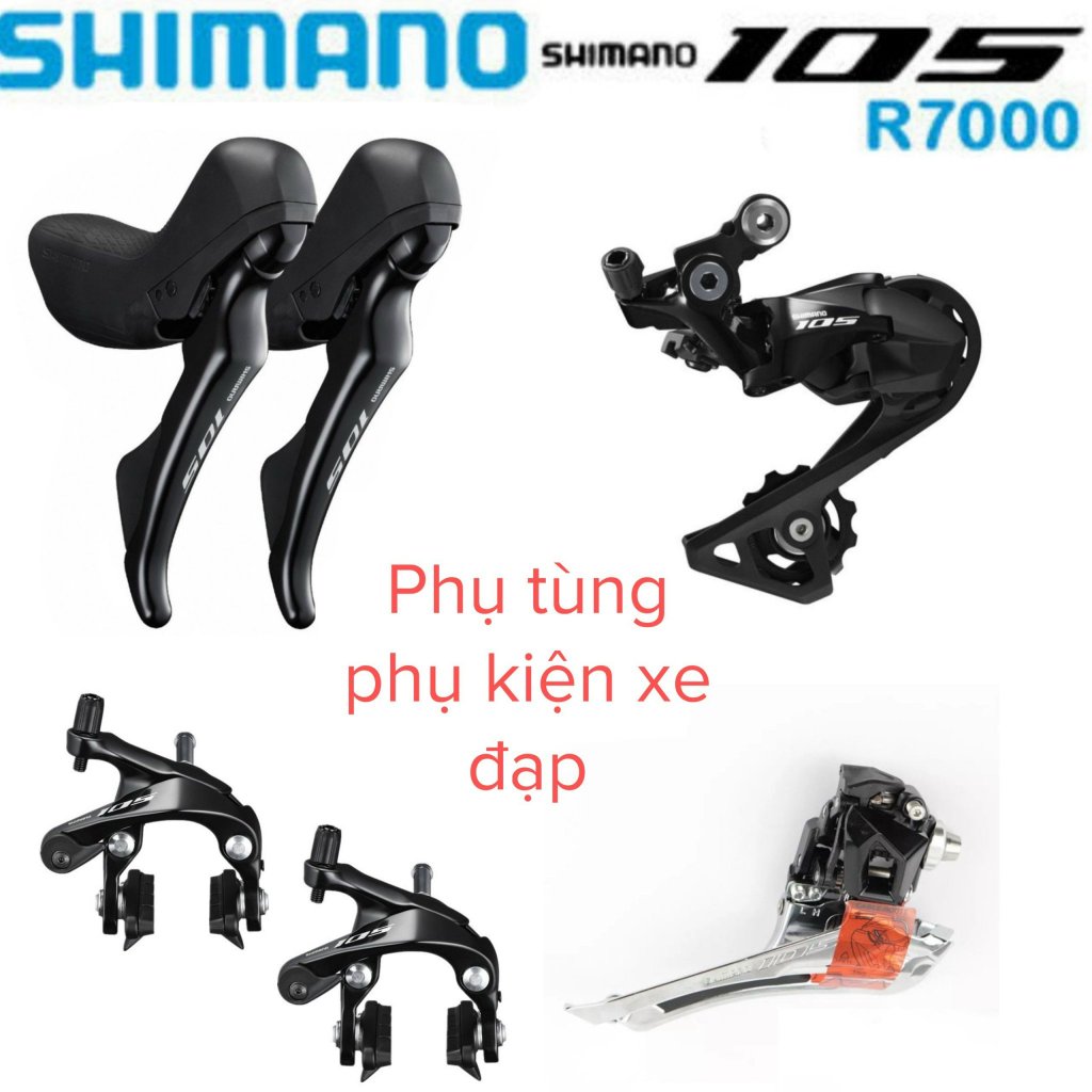 Bộ Groupset SHIMANO 105 R7000 Bộ chuyển động Shimano 105 R7000 4 món tay lắc + củ đề + gạt đĩa + Cặp Ngàm Thắng