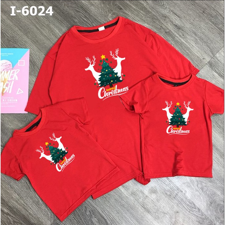 áo thun noel nữ-nam merry christmas 2024-áo thun giáng sinh  áo noen áo thun noel gia đinh màu đỏ