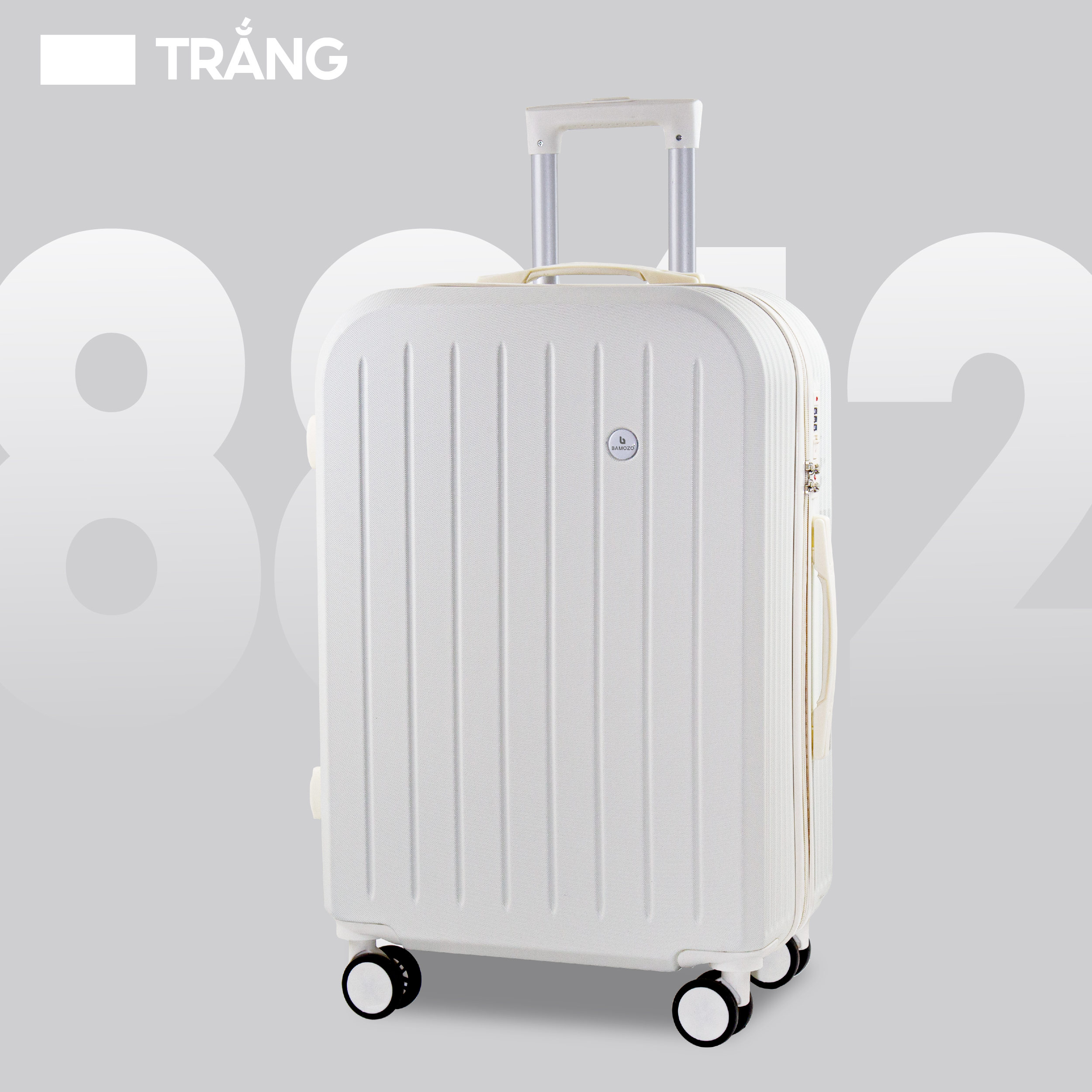 Vali du lịch BAMOZO 8812 size 20/24 vali kéo nhựa cao cấp chống va đập hàng chính hãng bảo hành 5 nă
