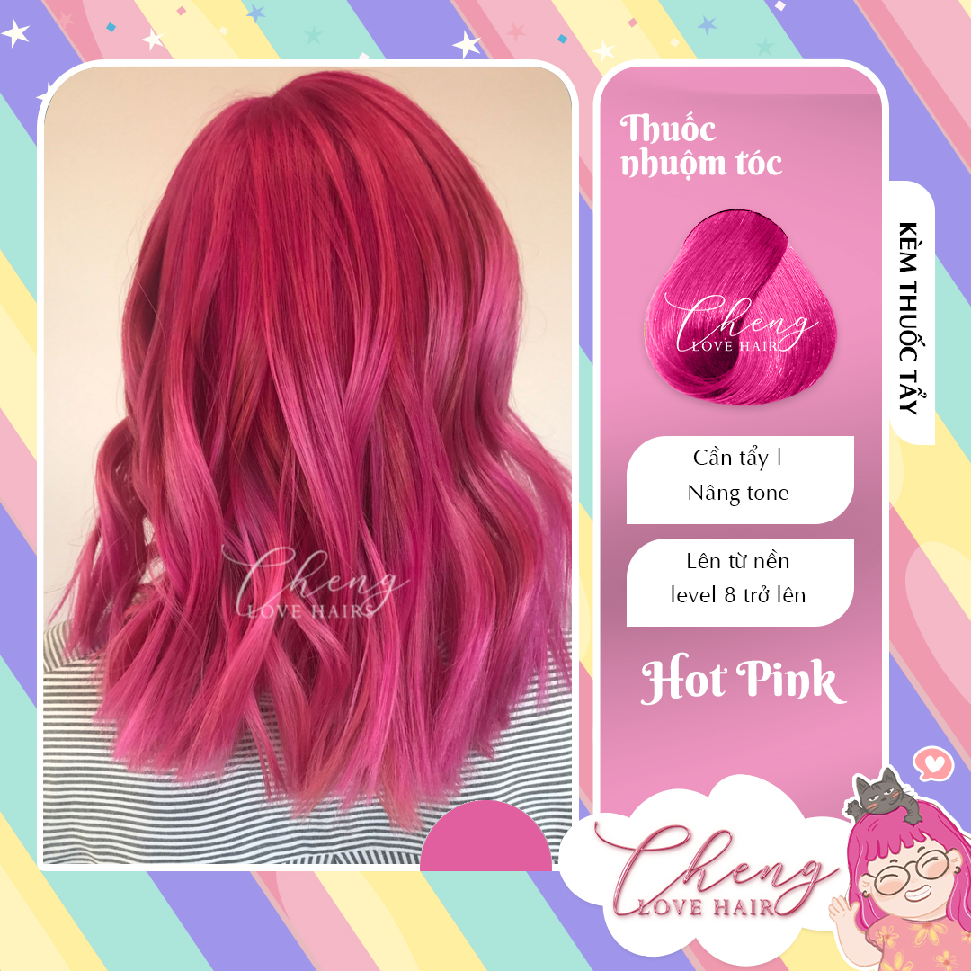 Nhuộm Tóc Màu Hot Pink Hồng Neon Chenglovehair Chenglovehairs