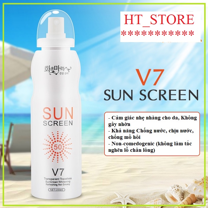 [XẢ KHO] - Xịt Chống Nắng Hàn Quốc Sun Screen V7 chống nắng hiệu quả làm trắng da