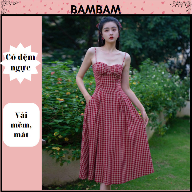 Đầm kẻ caro dáng xòe cổ vuông tay bồng chất liệu cao cấp V1468_Linh Đan  Shop [Kèm ảnh thật] | Shopee Việt Nam