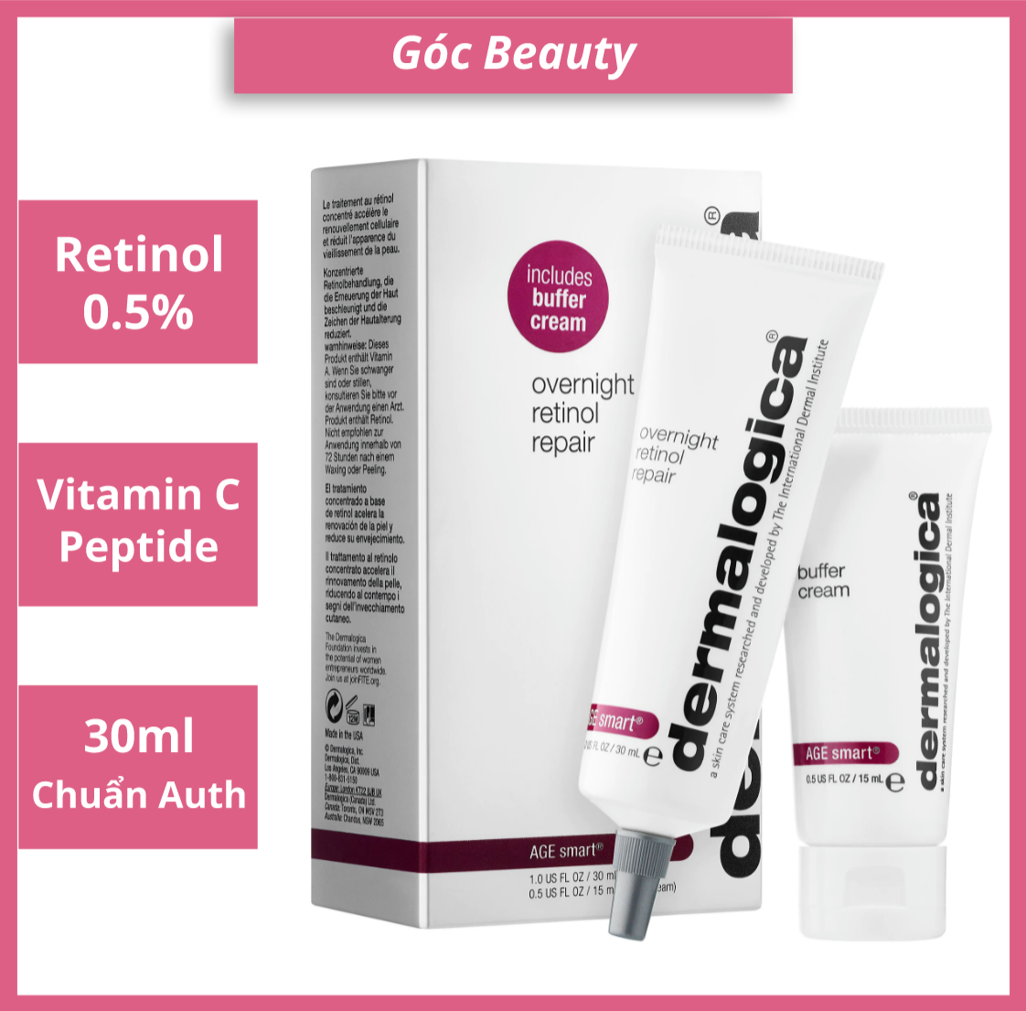 [Hcm]Dermalogica Retinol 0.5 % - Tinh Chất Trẻ Hóa Da - Overnight Retinol Repair - 30Ml - 1 Oz