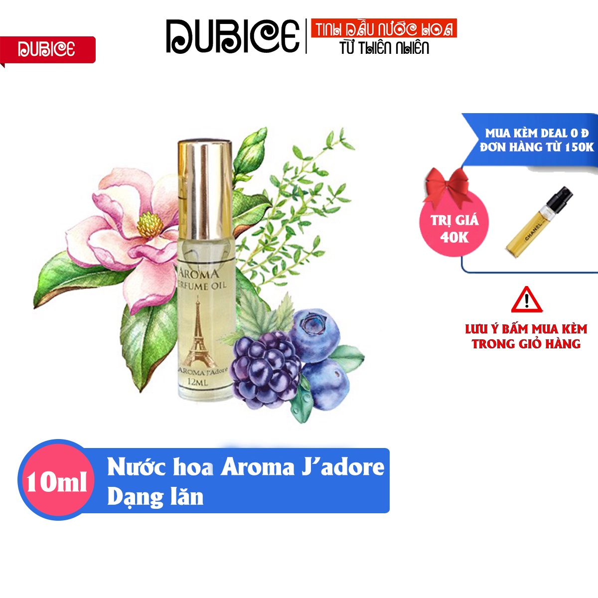 Tinh Dầu Nước Hoa Aroma Irish Jadore Dạng Lăn 10Ml