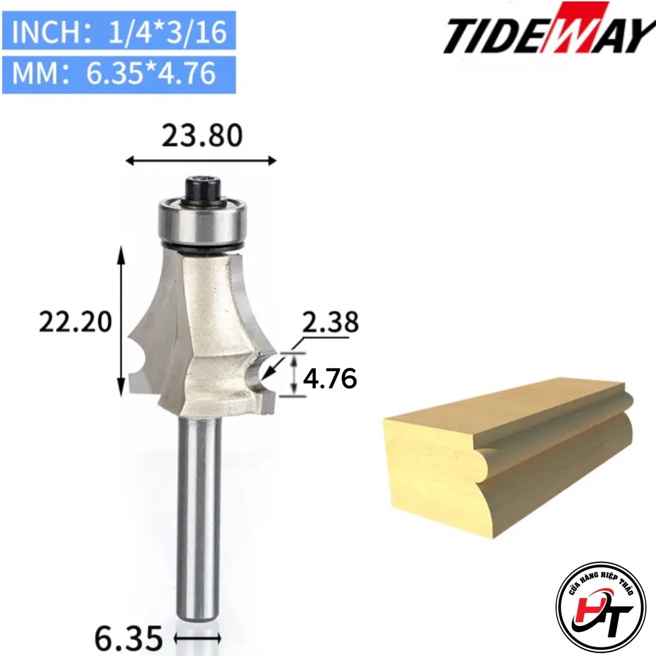 Mũi soi chỉ tơ gỗ phay 1 kẻ chỉ đũa mũi vẽ Tideway MSVE-TW