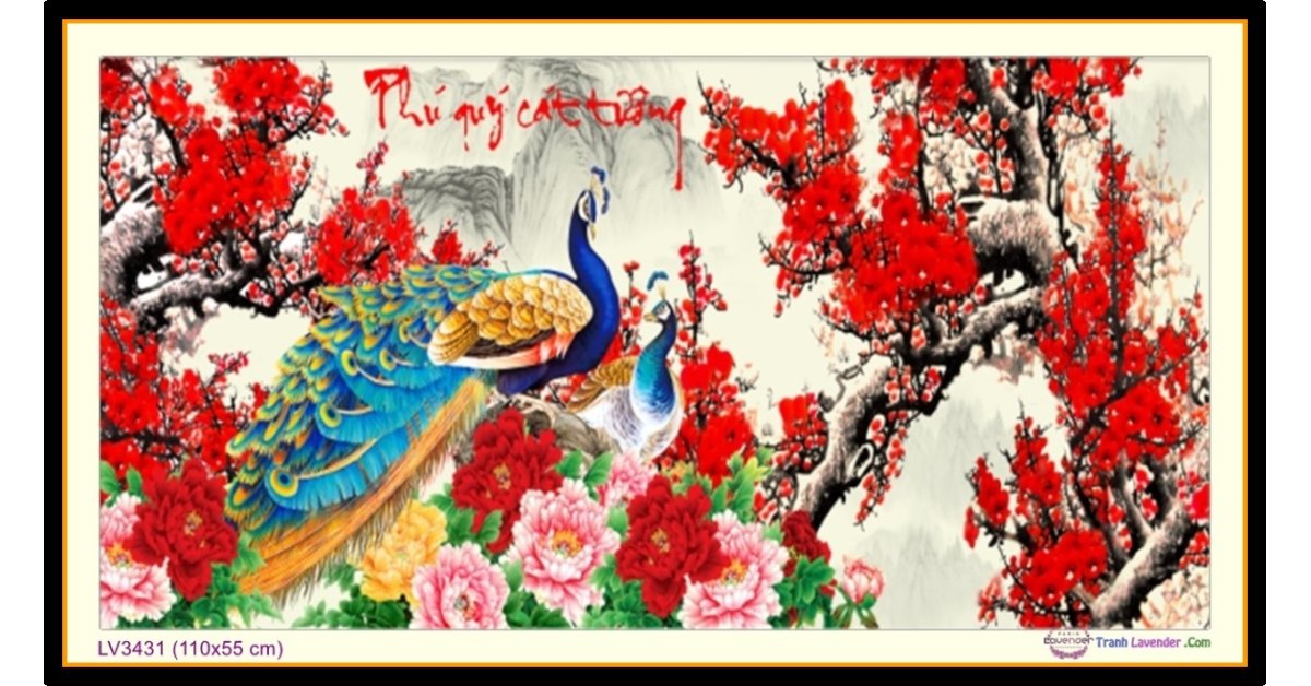 Tranh thêu chữ thập Phú quý bình an LV3137 - tự thêu