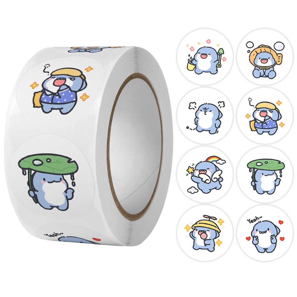 Cuộn 500 tem Sticker Hình thú dễ thương cho bé - 2.5cm
