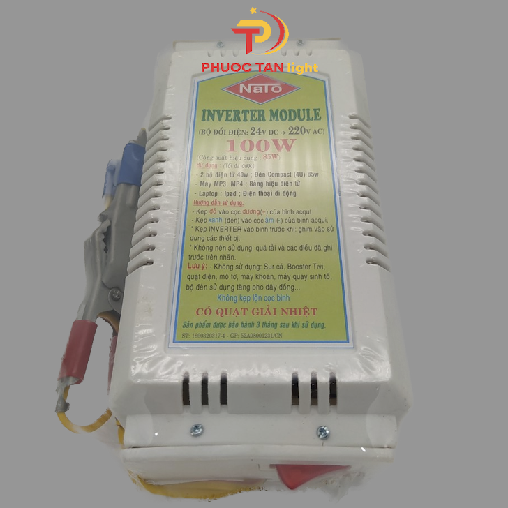 Biến Điện 12V 24V ra 220V sạc điện thoại Công Suất 100VA