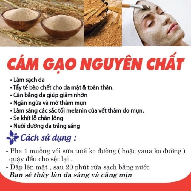 1Kg Tinh Chất Bột Cám Gạo Nguyên Chất Mới Nhất.