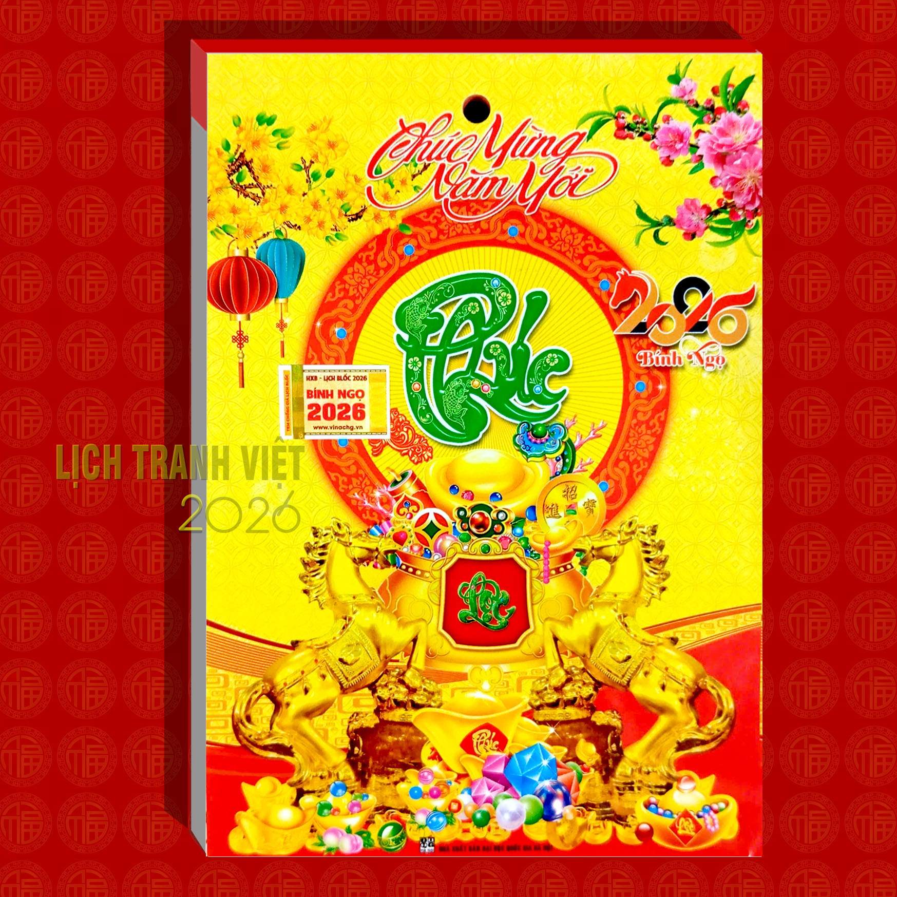 Lịch 2026 Lốc lịch kích thước: 10x14cm Chủ đề: Thư pháp