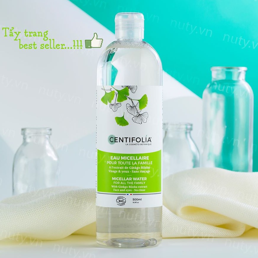 Nước Tẩy Trang Rau Má Centifolia Eau Micellaire 500Ml Xuất Xứ Từ Pháp Là Một Trong Những Tân Binh Nước Tẩy Trang Đa Năng Micellar Water Mới Nhất Tại Hệ Thống Mỹ Phẩm Chính Hãng Beauty Garden.