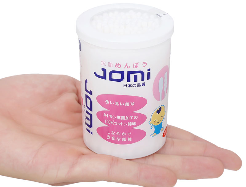 [Hcm](160 Que/Hộp) Bông Tăm Jomi Health Care Kháng Khuẩn Dành Cho Trẻ Em Gồm 1 Đầu Xoắn Và 1 Đầu Tròn.