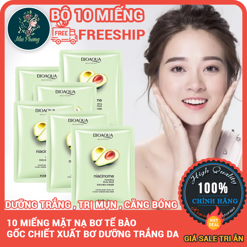 Mặt Nạ Dưỡng Trắng Da Bơ Cao Cấp 10 Miếng - Mnnhuhoa