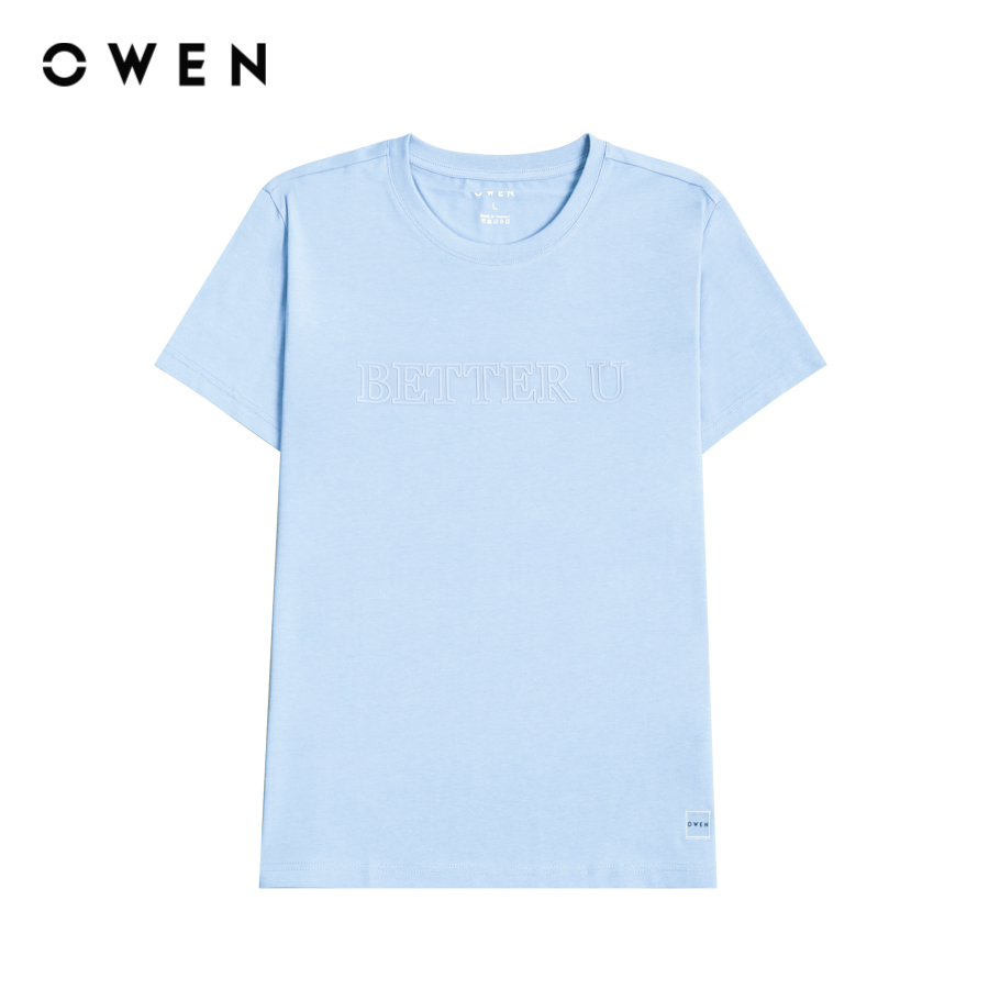 OWEN -  Áo thun nam Tshirt Body Fit TSN231427 màu Xanh chất liệu Cotton Modal