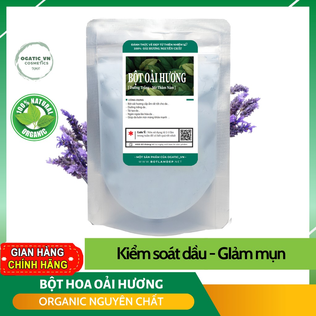 [Hcm]Bột Mặt Nạ Dẻo Collagen Hoa Lavender (Hoa Oải Hương) Kiểm Soát Dầu Giảm Mụn - Handmade - B3.007