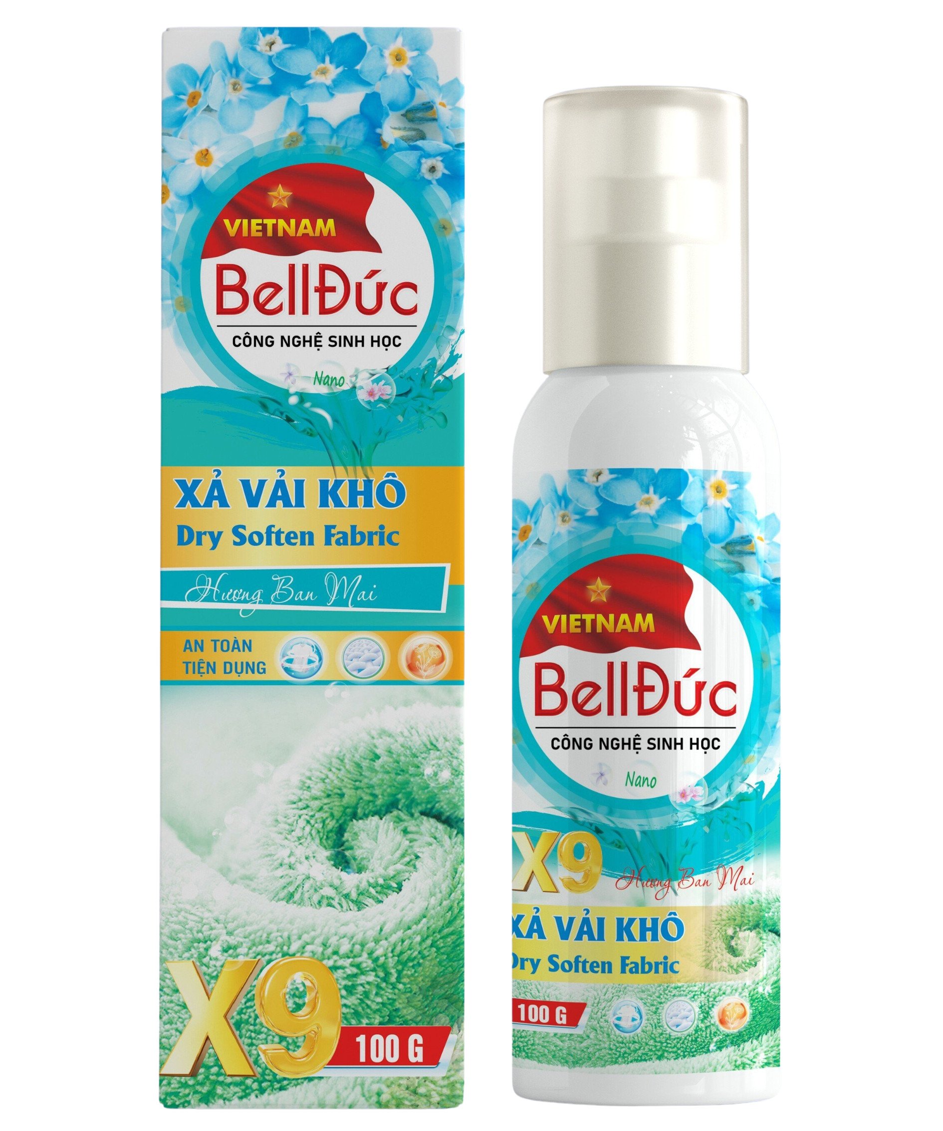 Xịt thơm quần áo xả vải khô Bell Đức 100ml lưu hương 48h chống nhắn làm mềm vải khử mùi hôi ẩm mốc