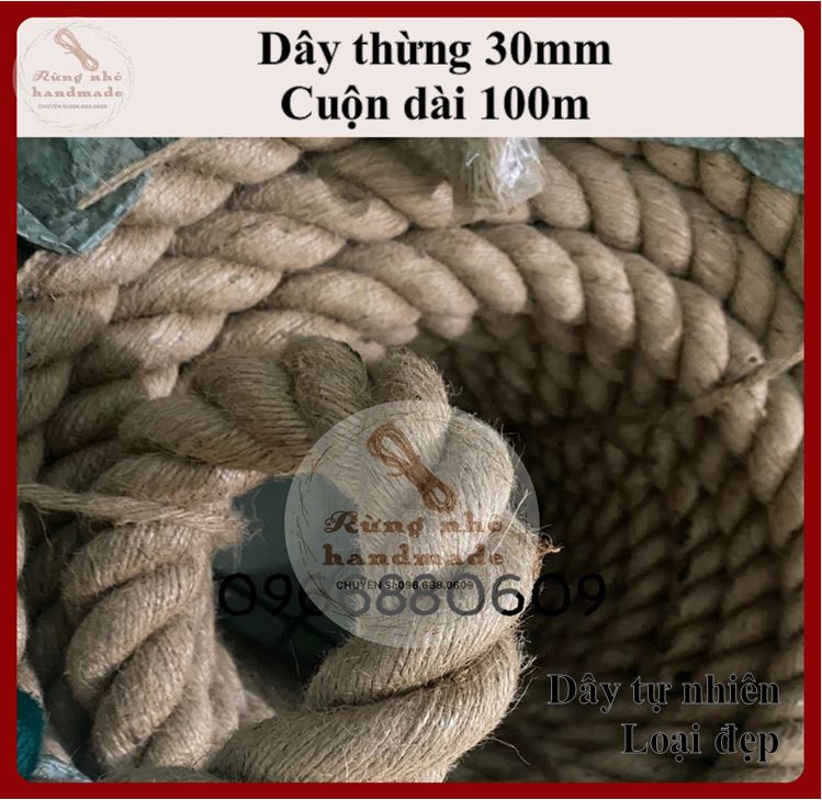 Dây thừng 30mm dây đay dây thừng trang trí dây thừng decor làm handmad decor xích đu kéo co