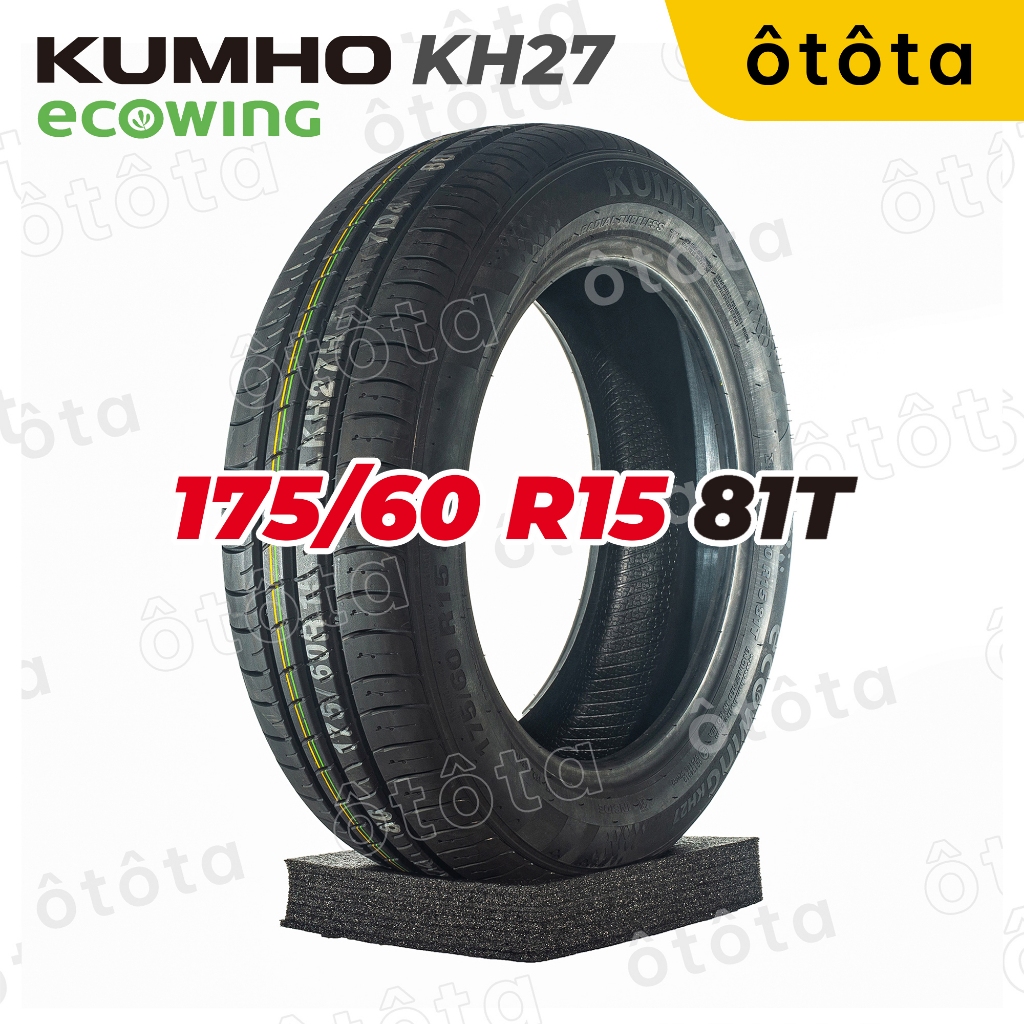 Lốp ô tô Kumho 175/60 R15 81T Ecowing KH27 – Chính Hãng BH 5 năm (175/60R15 175 60 R15)
