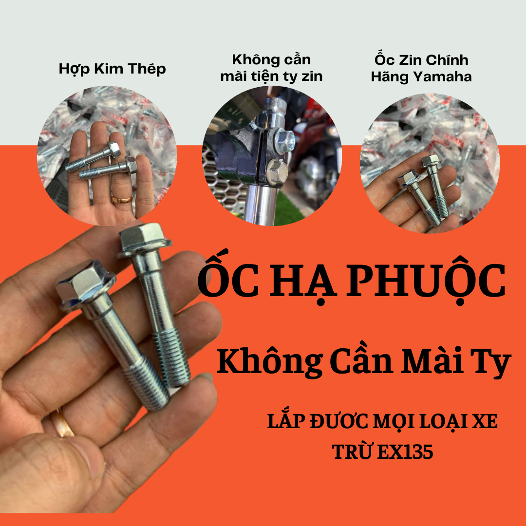 1 cặp ốc hạ phuộc trước 10li4 có gờ không cần mài ti phuộc zin lắp cho exciter winner sirius dream w