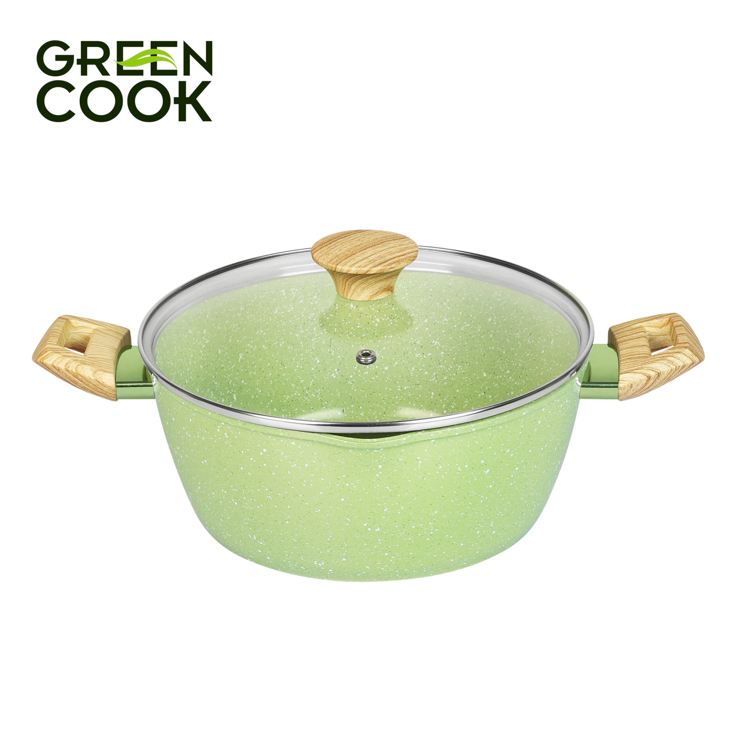 Nồi đúc men đá ceramic 9 lớp chống dính miệng rót GCS231 Green Cook sử dụng được các loại