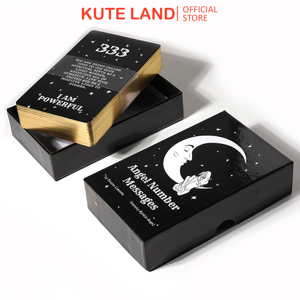 [Mạ Cạnh Size Gốc] Bộ Bài Angel Number Messages Tarot 78 Lá Bài 7x12 Cm Tặng Đá Thanh Tẩy