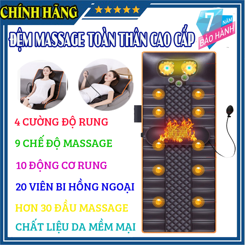 [ MUA 1 TẶNG 1 QUÀ ] Đệm mát xa toàn thân cao cấp OSAKA - Máy mát xa chân cổ vai gáy lưng - Niệm mas