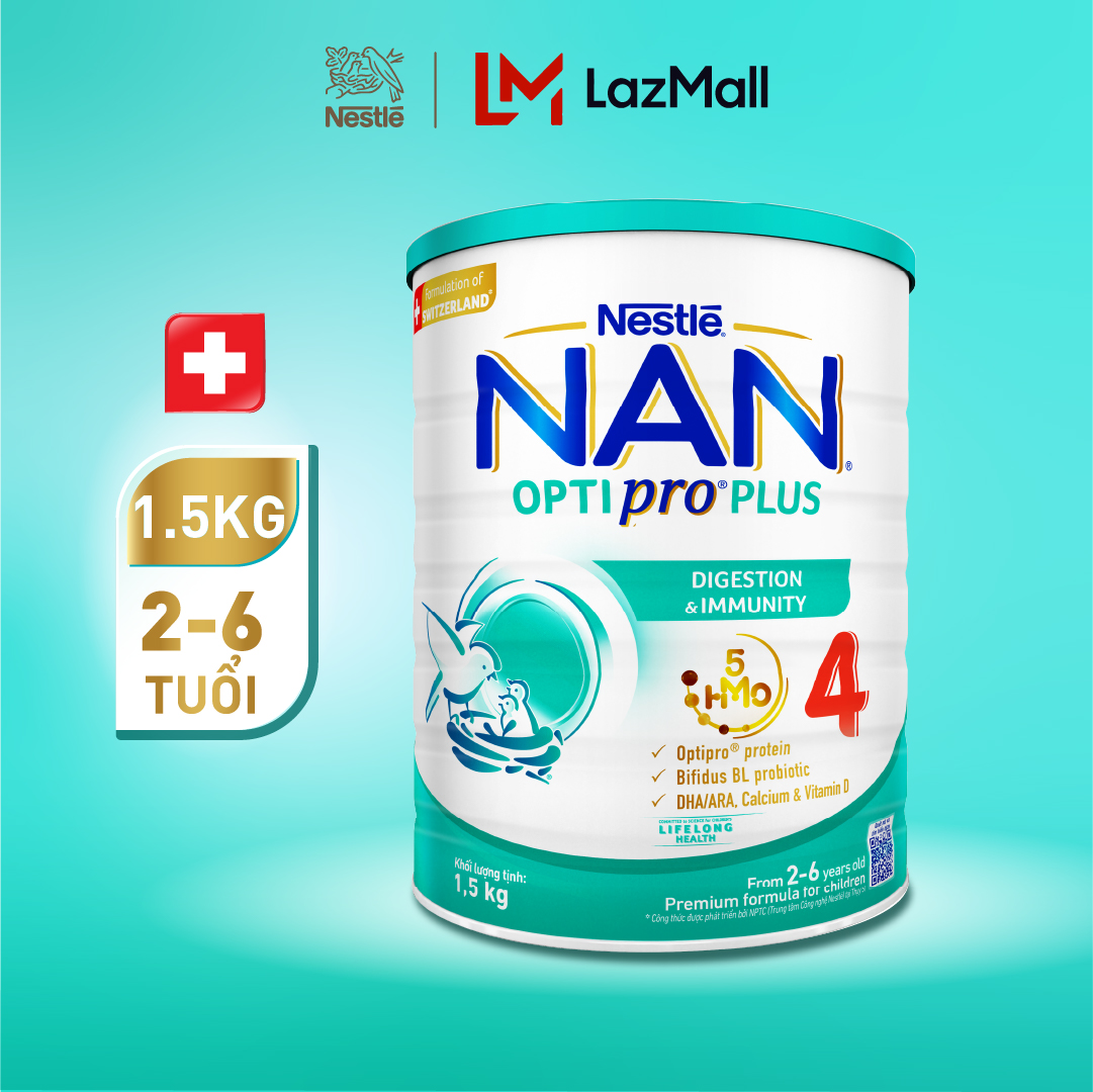 [CHỈ 20H 05-08/06 QT ĐƠN 599k/999k]Sữa bột Nestlé NAN OPTIPRO PLUS 4 với 5HMO xuất xứ Thụy Sĩ - Hộp 