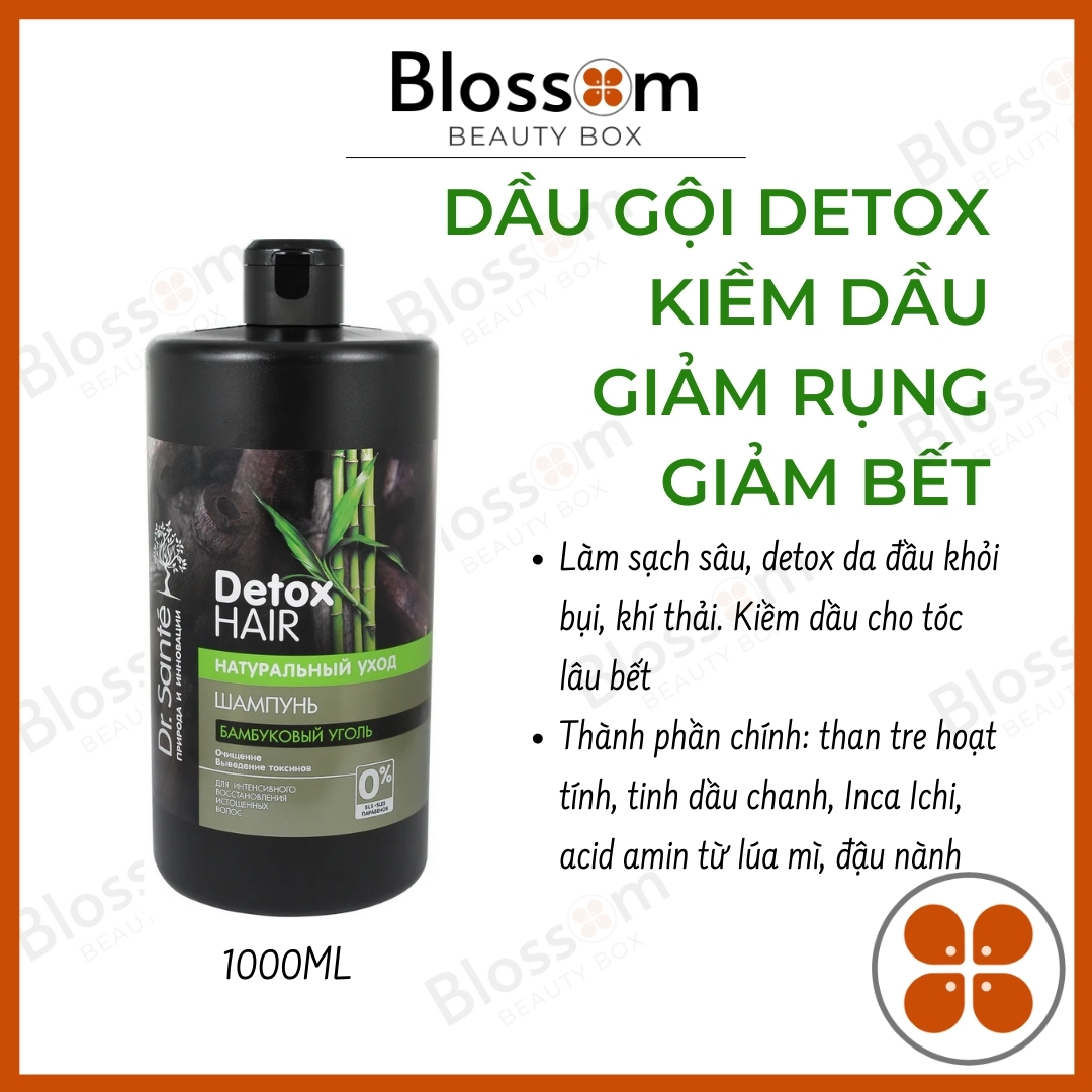 [Blossom] Dầu Gội Detox Giảm Gàu Bết Tóc Dr.sante 1000Ml