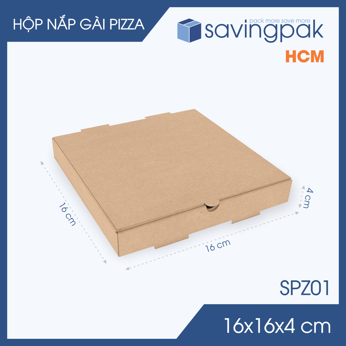 SPZ - 100 Hộp nắp gài pizza đa dụng - Nhiều size - Hộp nắp gập hộp carton gói hàng hộp quà