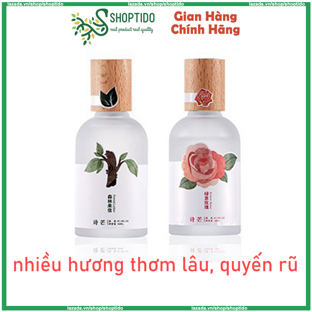 Nước Hoa Body Mist Shi Mang Chai Tròn Nắp Gỗ Đủ Các Hương Thơm Mát 50Ml