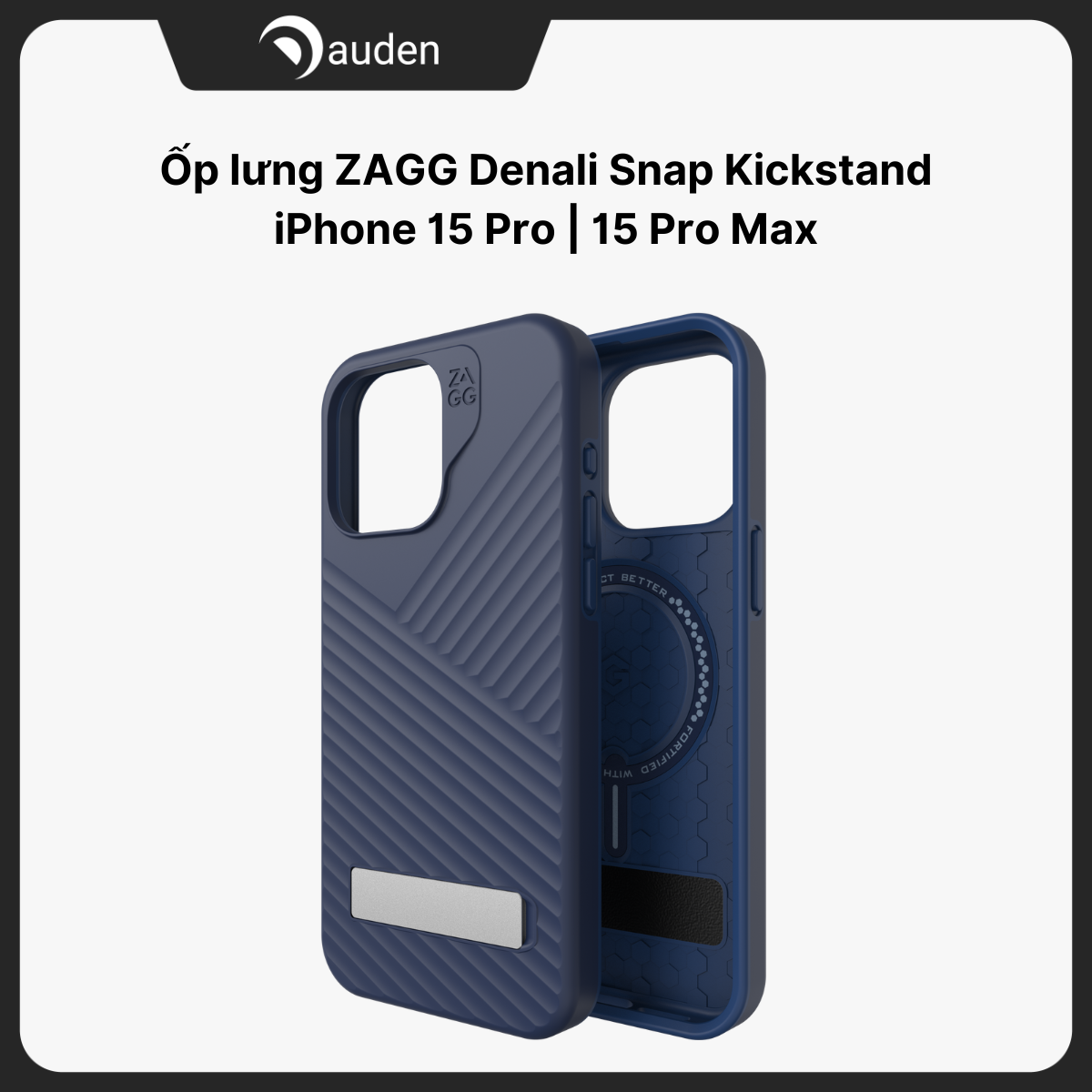 Ốp lưng iPhone 15 Pro iPhone 15 Pro Max ZAGG Denali Snap Kickstand hỗ trợ sạc MagSafe không dây - Hàng chính hãng bảo hành 12 tháng 1 đổi 1