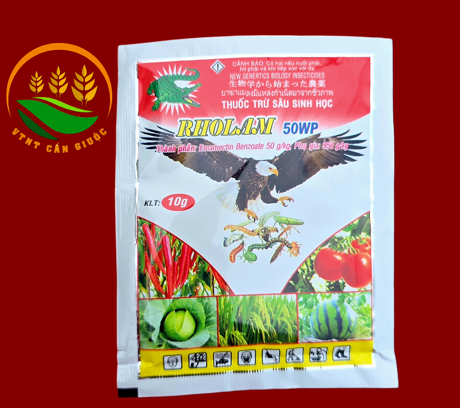 (Combo 10 gói)💎 Thuốc trừ sâu sinh học RHOLAM 50WP (Gói 10g)💖 Rầy nâu bọ trĩ sâu cuốn lá sâu tơ bọ c