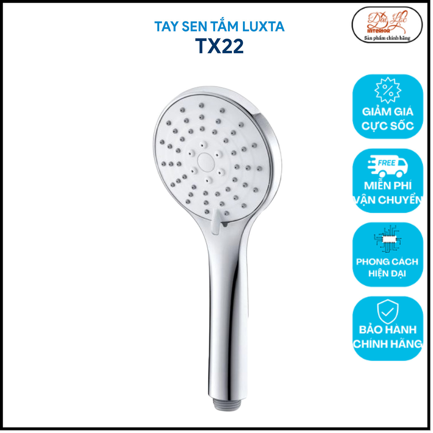 Bộ Tay Sen Tắm Luxta & Tay Sen Tăng Áp Luxta TX22 - Tay Sen 3 Chế Độ - Bảo Hành 1 Năm - Hàng Chính H