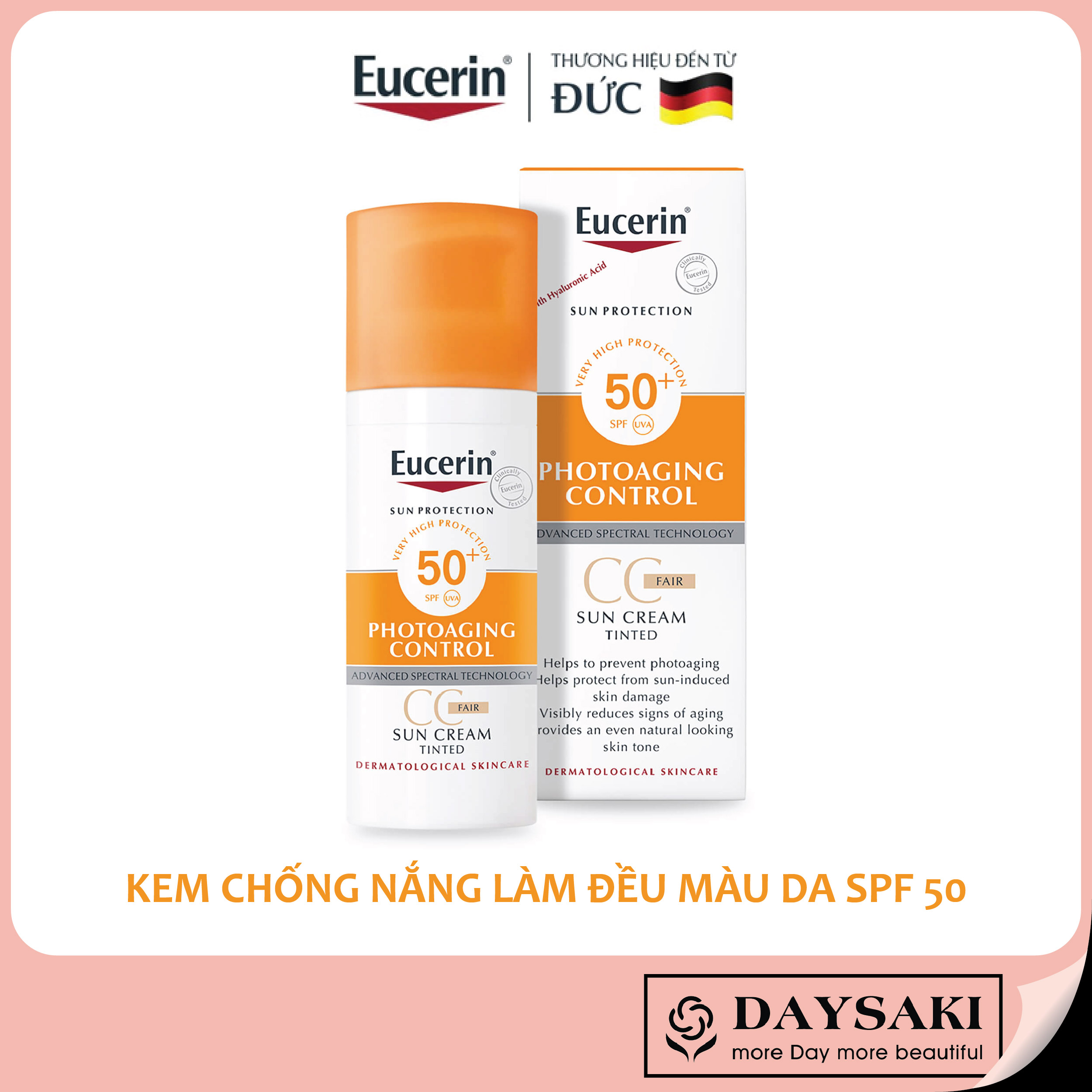 [Hcm]Eucerin Kem Chống Nắng Làm Đều Màu Da Photoaging Control Sun Tinted Cc Cream Spf 50+ 50Ml