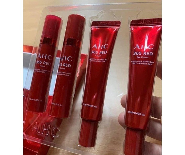 Set Mini Ahc 365 Red Gồm 4 Món Toner Serum Kem Kem Mắt