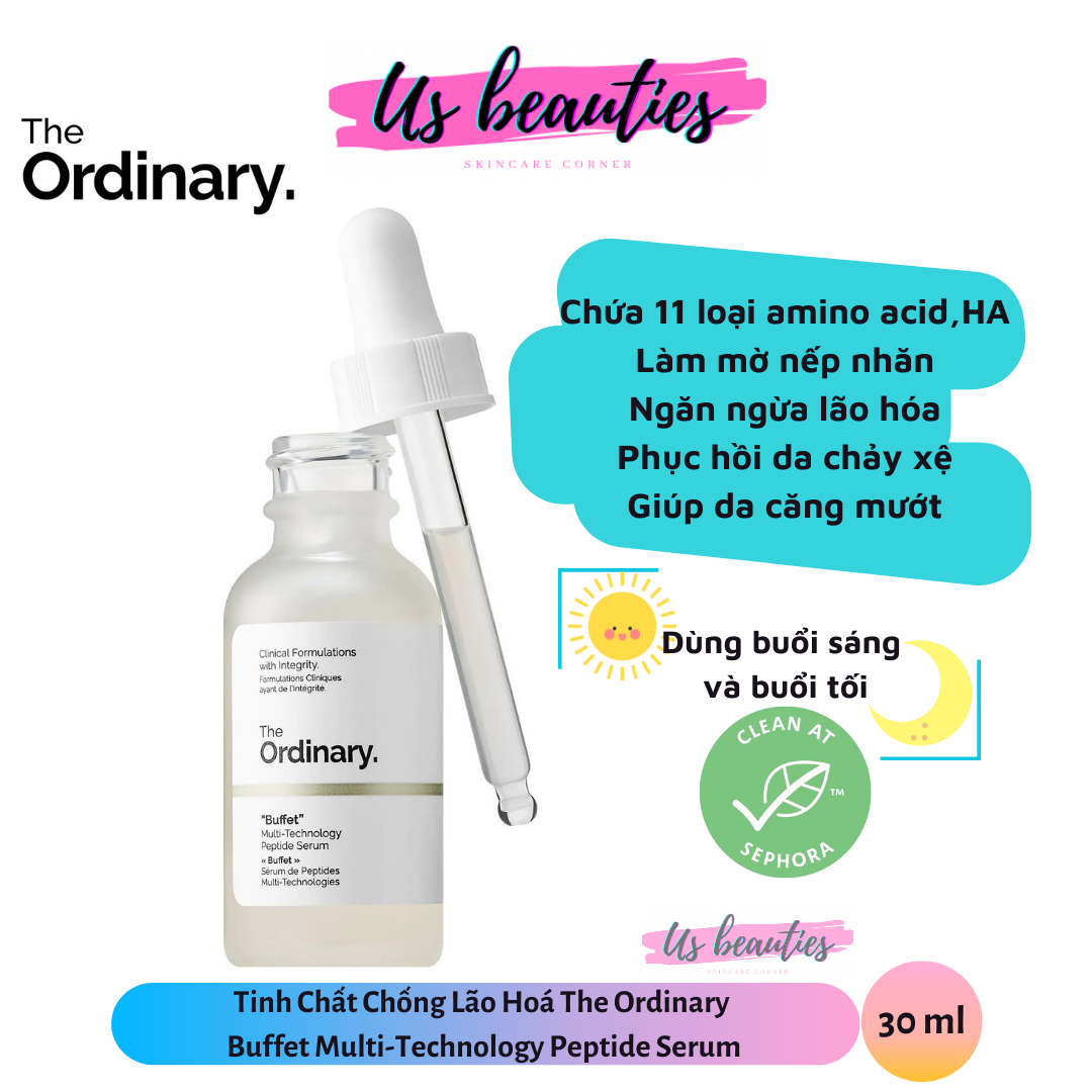 [Hcm][Bill Usa] Tinh Chất Chống Lão Hoá The Ordinary Buffet Multi - Technology Peptide Serum Chai 30Ml