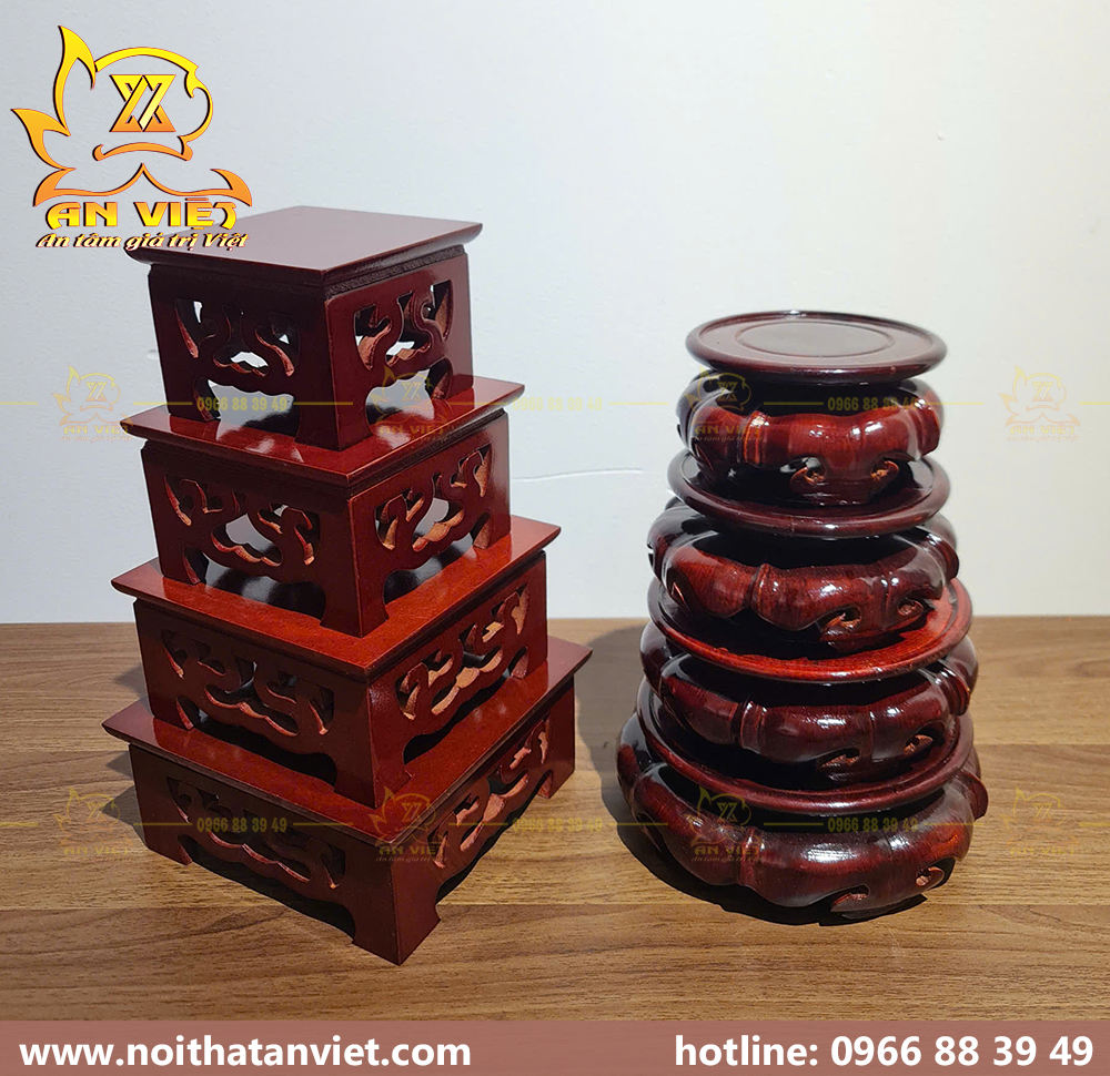 Đôn Gỗ - Đế Gỗ Vuông - Tròn Đặt Tượng Vật Phẩm Thờ Cúng - DG2402