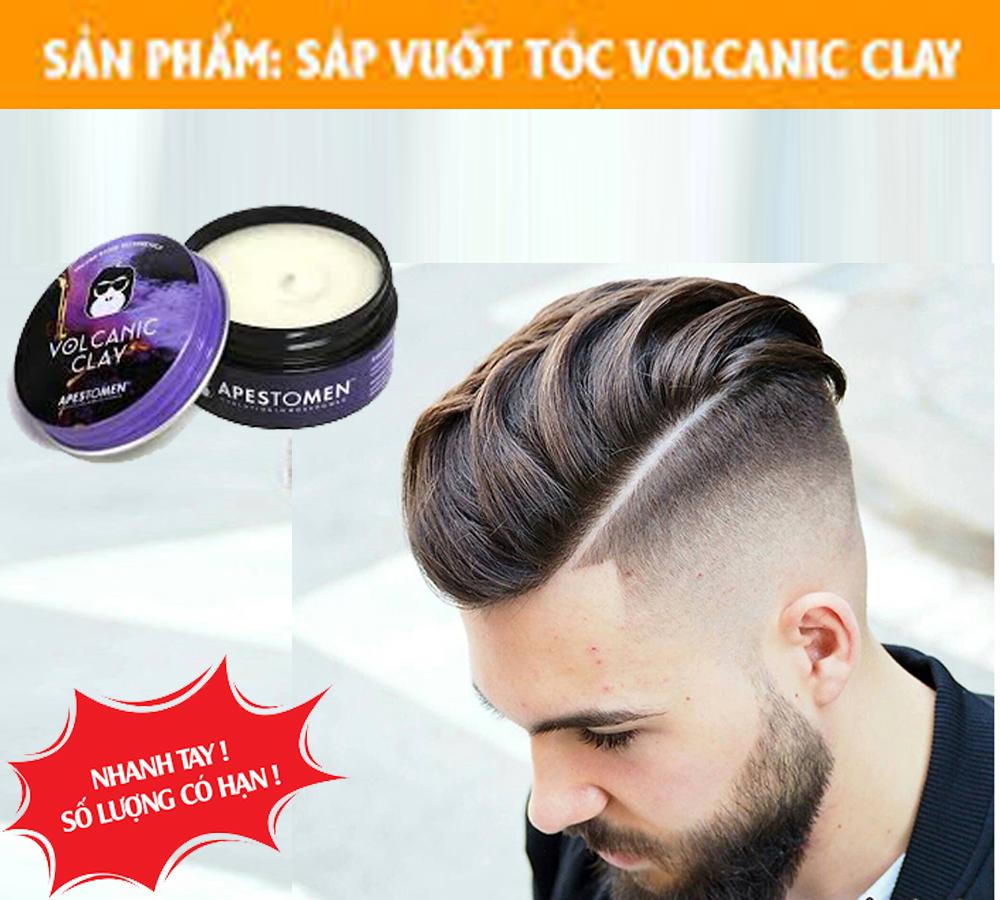 Sáp Tạo Kiểu Tóc Giữ Nếp Tóc Tốt [Tặng Khẩu Trang Kháng Khuẩn 4 Lớp] Keo Vuốt Tóc Nam Volcanic Clay Apestomen Hương Thơm Nam Tính.