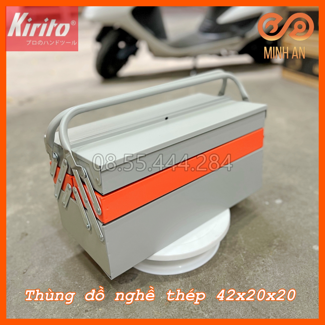 Thùng đồ nghề INOX [CAO CẤP] KIRITO - thùng đựng dụng cụ sửa chữa 3 tầng 5 ngăn bằng thép không rỉ s