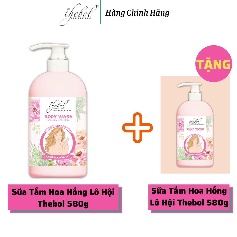 [Hcm]Sữa Tắm Hoa Hồng Lô Hội Dưỡng Ẩm Trắng Sáng Da Thơm Mềm Mịn Thebol 5 Plus 580G (Combo 2 Chai)