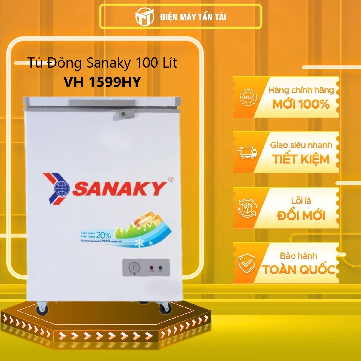 VH-1599HY - Tủ Đông Sanaky 100 Lít Sanaky VH-1599HY - GIAO TOÀN QUỐC - FREESHIP HCM