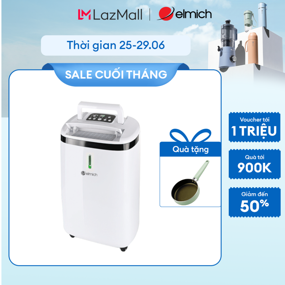 Máy hút ẩm và lọc không khí Elmich DE-3922 - Dung tích 16L, Kích thước 32x57x18cm