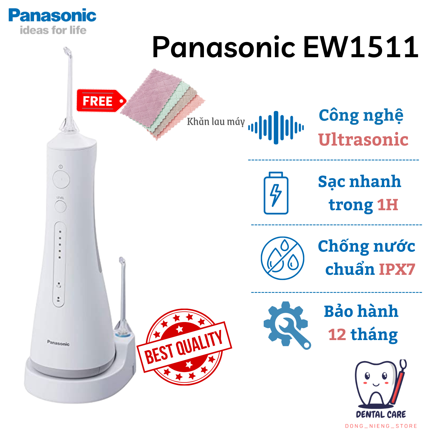 [ Đổi mới trong 6 tháng] Máy tăm nước Panasonic EW1511 tặng kèm túi đựng máy