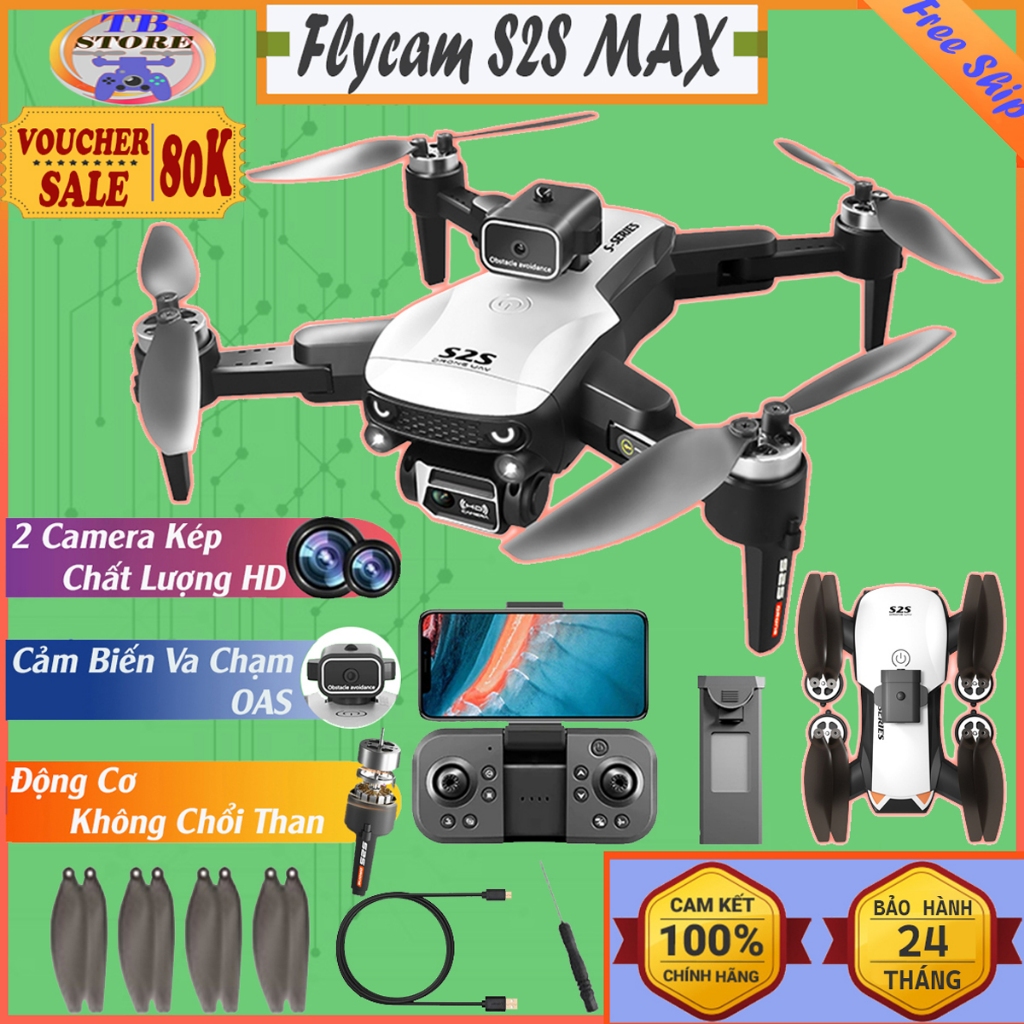 Máy Bay Flycam Mini Không Người Lái S2S Trang Bị Camera Kép Ultra Máy Bay Điều Kiểu Từ Xa Định Vị GPS Máy Bay Drone Cảm Biến Va Chạm Siêu Nhạy