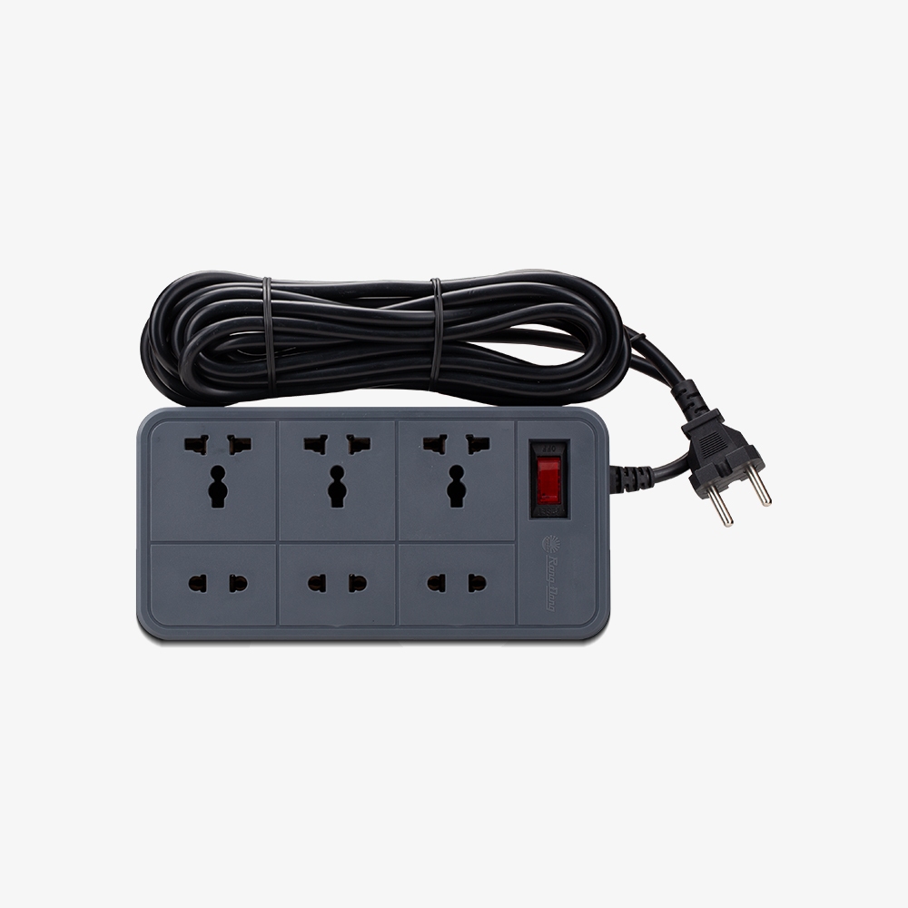 Ổ cắm kéo dài Rạng Đông OC06 - 6 ổ cắm, 2m dây, chống quá tải